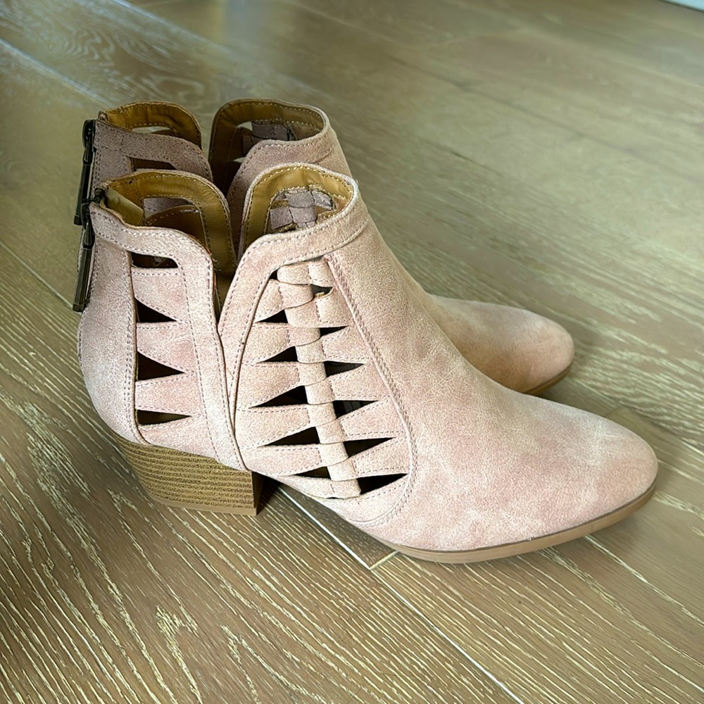 Pink blush low cut booties